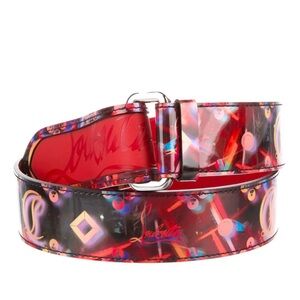 Christian Louboutin patent leather sneaker sole belt new